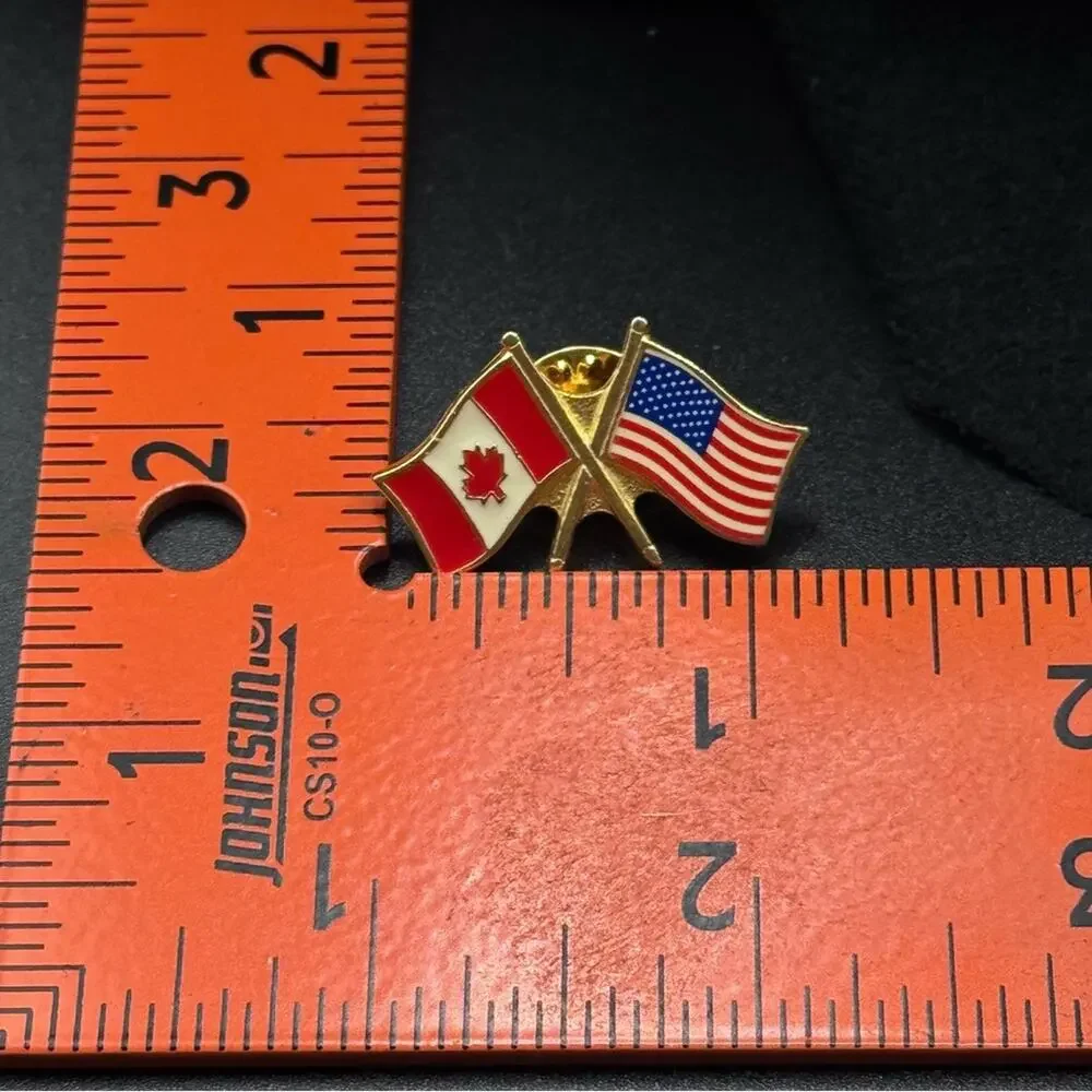 Canada Flag & United States of America USA flag Friendship Pin Badge